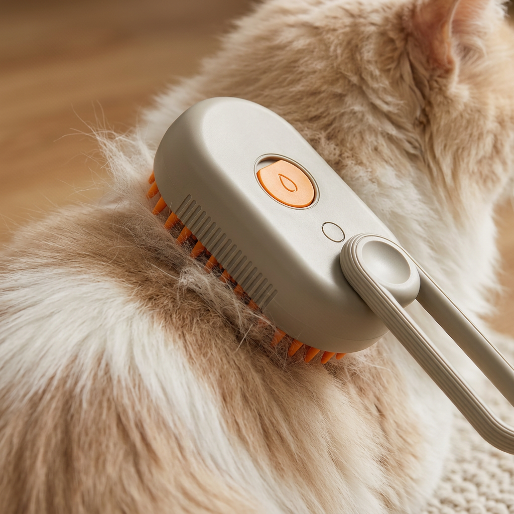 3-in-1 Katzen Massagebürste mit Sprühfunktion
